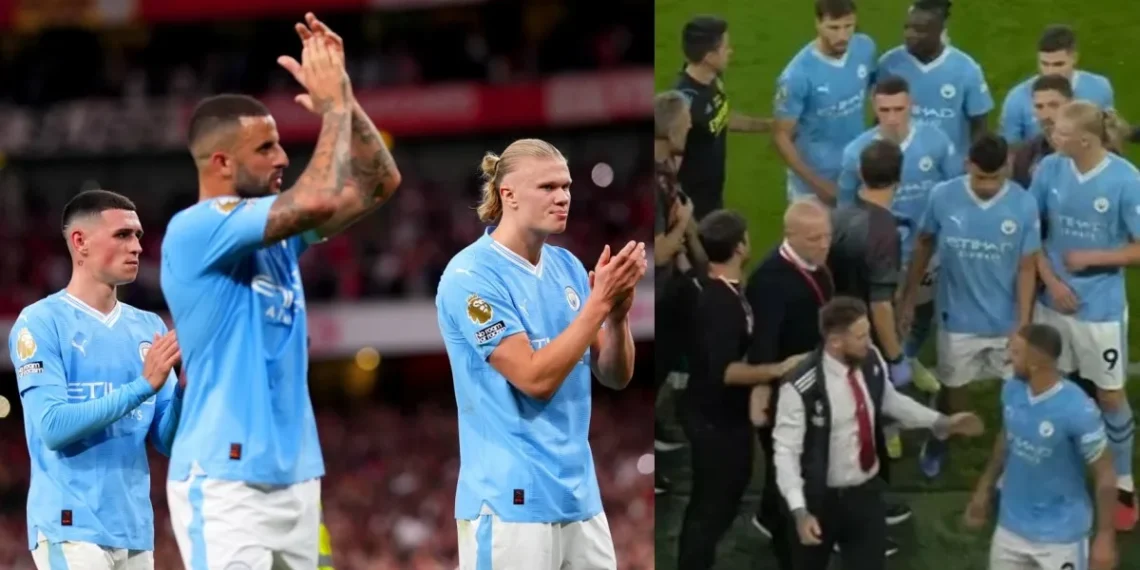 Sao Man City "var nhau" với Nicolas Jover sau trận thua Arsenal