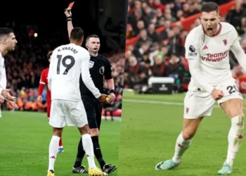 Lý do Diogo Dalot nhận 2 thẻ vàng trong trận Liverpool vs MU là gì